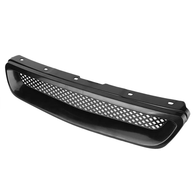 Czarna Siatka Grilla Przednia Siatka Grilla Maski Siatka Dolotu Powietrza Pasuje do Honda Civic 96-98 Typ R JDM Przednia Siatka Grilla Maski