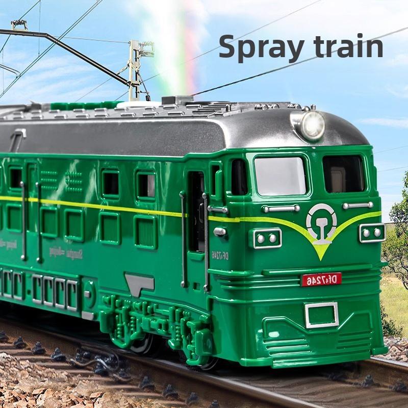 Inertia Spray Train Led Light Sound Toy For Boys Night Market Play
