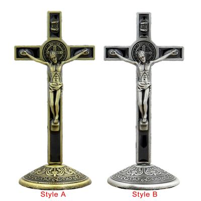 Crucifix with Base Jesus Statue Durable Crafts Detachable Alloy ST Crucifix for