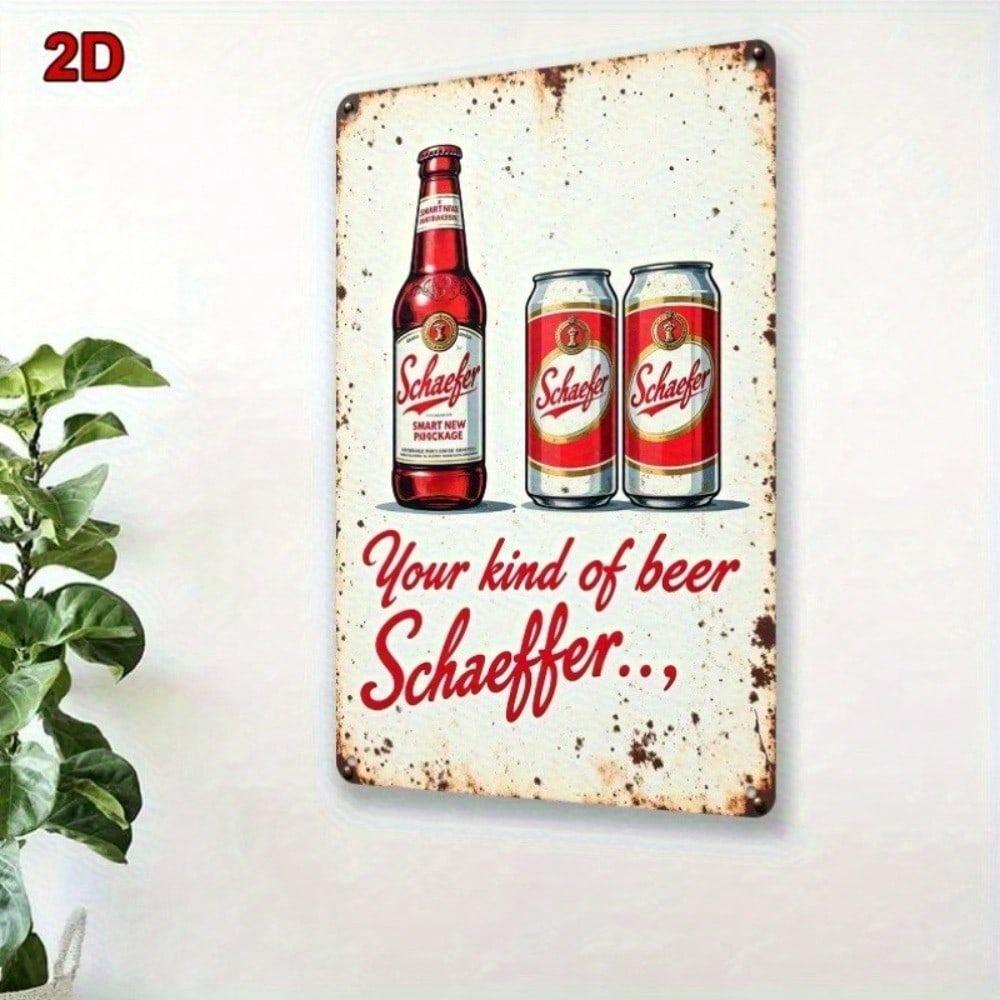 Vintage Schaefer Öl Plåtskylt Retro Pub Väggkonst Metalldekor Hembar Garage Man Cave