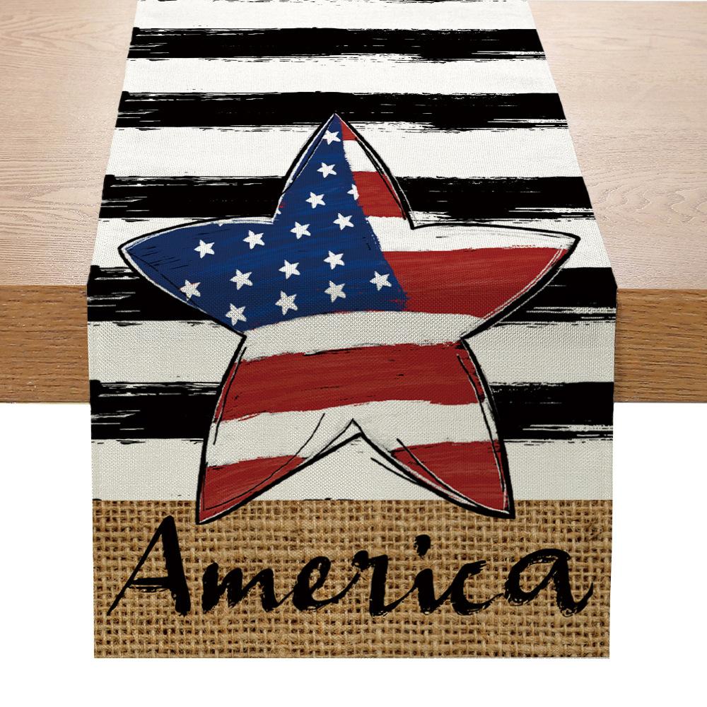 День независимости Настольный флаг Льняной печатный стол Декоративная скатерть — фото 10