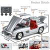 1:24 Alloy Diecast 300SL Cars Models Toys 4 Doors Opened Vintage Car Wheel Pull Back Vehicle Toy for Boys Adult Collection Gifts