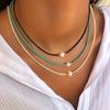 Bohemian Necklace, Bohemian Style Vacation-Inspired Pearls Beaded Necklace, Suitable for Mother's Day and Casual Attire