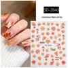 3D Embossed Caramel Maple & Golden Tree Leaf Nail Art Stickers for Autumn/Winter