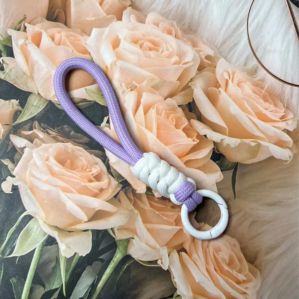 Creative Braided Lanyard Keychain For Phone Case Women Anti Lost Knot Rope Strap Car Key Chains Diy Accessories Fashion Keyring