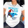 European size Women'S Short-Sleeve Round-Neck T-Shirt with a Honduras Parrot Print