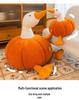 Large Pumpkin Goose Plush Pillow - Cute and Funny White Goose Duck Toy