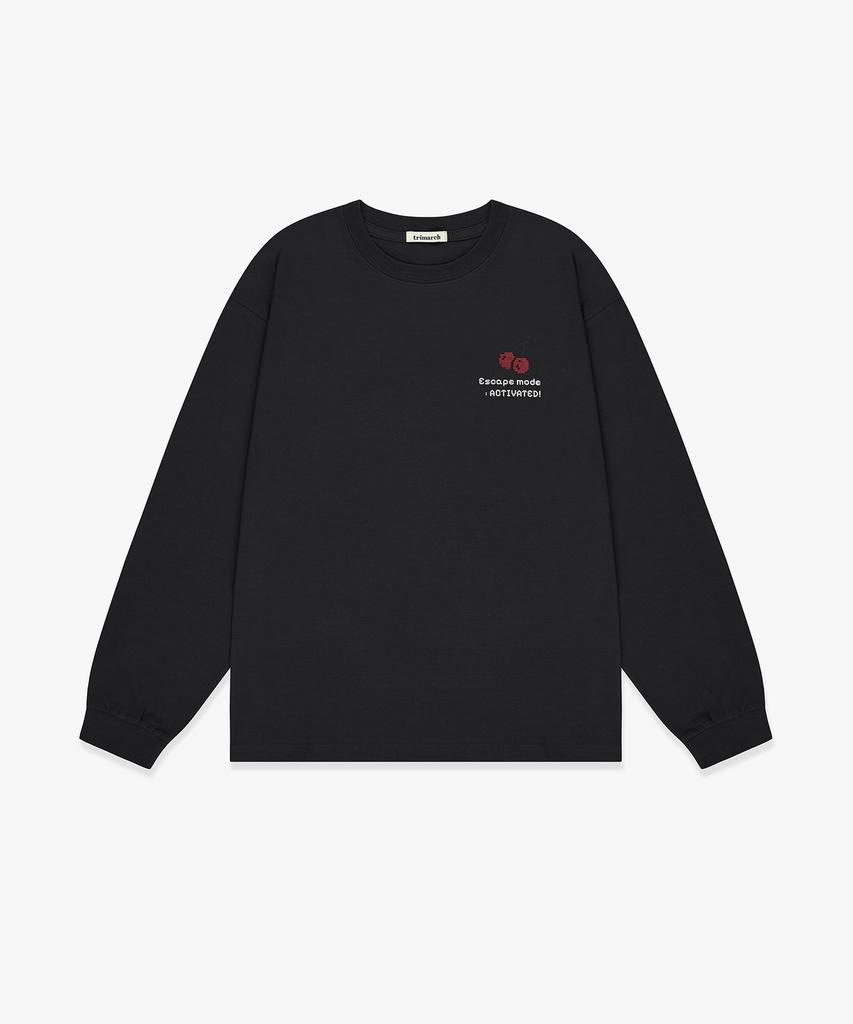 Teulimachi Tri Oversized Long Sleeve Back Print Dark Gray