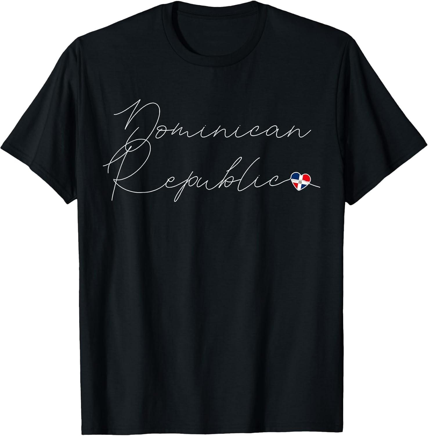 NEW LIMITED! Simple Love Dominican Flag Heart on Dominican Tee - MADE IN USA M