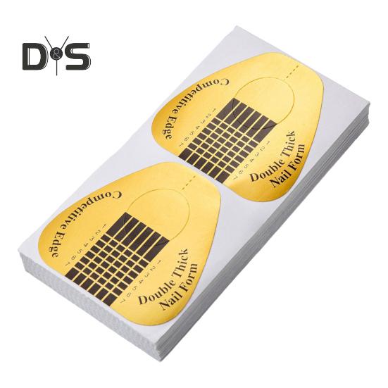 

100 шт. профессиональных длинных форм для ногтей, акриловых бумажных форм для ногтей, простых в использовании толстых форм для наращивания ногтей, маникюрных инструментов L
