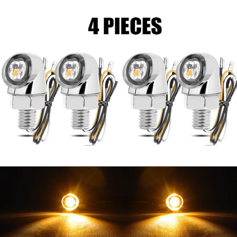 8mm Mini Motorcycle LED Turn Signal Light DRL Aluminium Indicator Front Rear Light Tail Brake Lamp For Cafe Racer Bobber Choppe