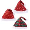 Cozy Thick Red Plaid Santa Hat With Plush Snowflakes For Holiday Decor
