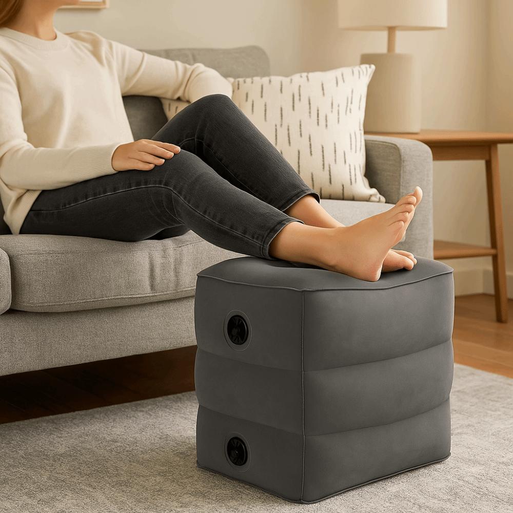 Three Layers Inflatable Foot Rest Easy Press Resting Pillow Leg Cushion Pillow Outdoor Chair