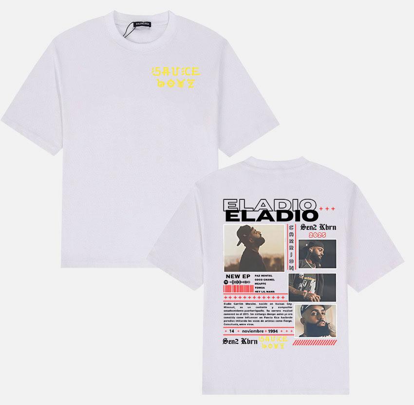 Artysta Rapowy Eladio Carrion En2 Khn's Album z 2025 Roku: Męska i Damska Moda Hip-hop Retro Letni Nadruk 100% Czysta Bawełna T-shirt