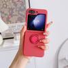 High Quality Soft Liquid Silicone Fold Phone Case for Samsung Z Flip 7 6 5 4 Shockproof Candy Color Ring Holder Cover