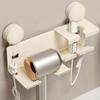 Wall Mounted Suction Cup Hair Dryer Holder Aluminum Zinc Zinc Alloy Hair Blow Dryer Holder  for Household