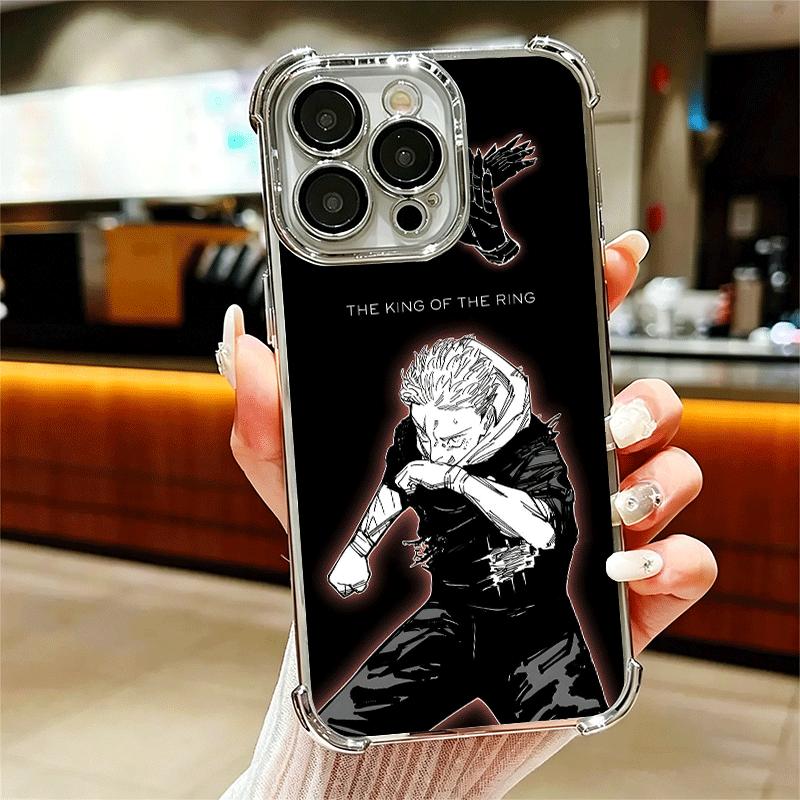 

JUJUSU Anime Character Art Soft Phone Case For iPhone 15 16 17 Air 14 Pro Max 16E Plus 13 12 Mini Plating Anti-Fall Fundas iPhone 17 Pro Max