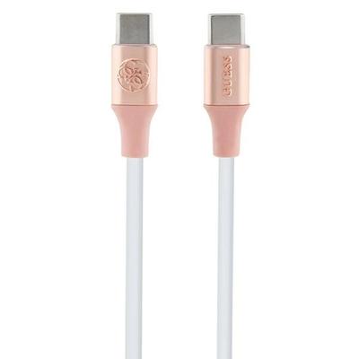 Guess Gucclalrgdp USB-C To USB-C Cable 1.5M Fast Charging Pink/Pink Ebossed Logo