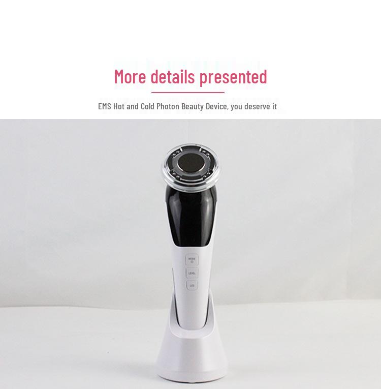 Home Facial EMS Microcurrent Beauty Device: Hot/Cold Vibration Massage Instrument