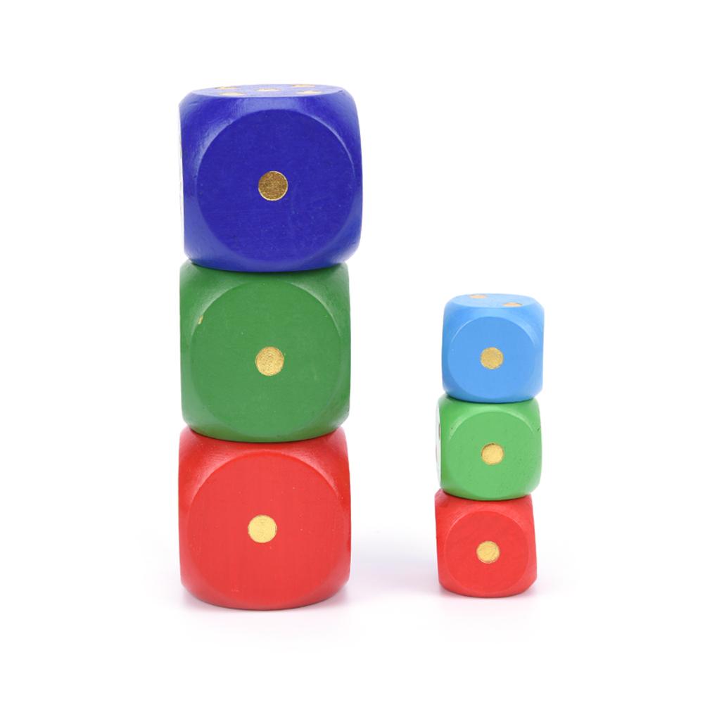 1PC 3cm 5cm Große Größe Holz Würfel Würfel Anzahl Oder Punkt Würfel Runde Coener Kid Spielzeug Spiel 6 seitige Würfel