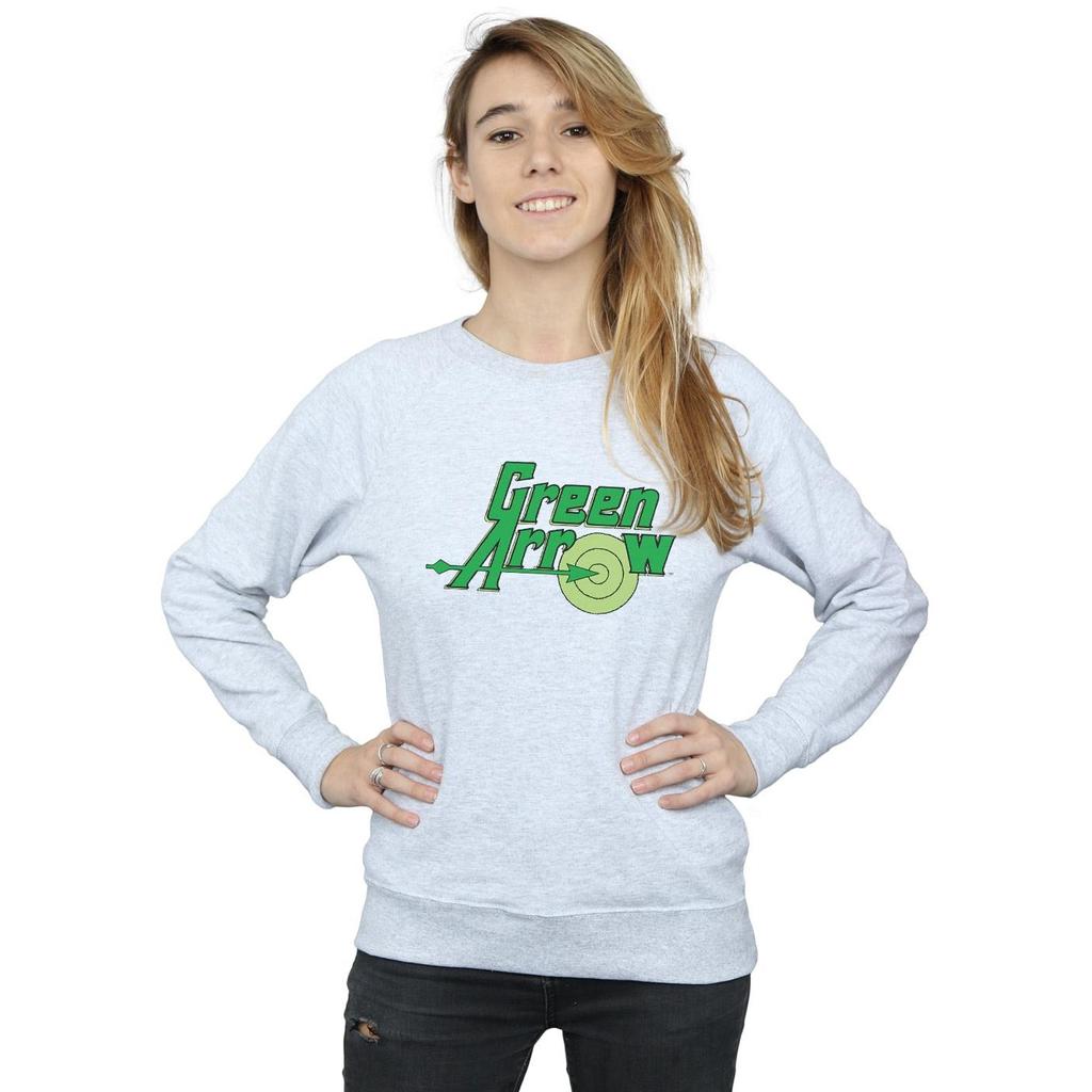 DC Comics Womens/Ladies Green Arrow Text Logo Sweatshirt