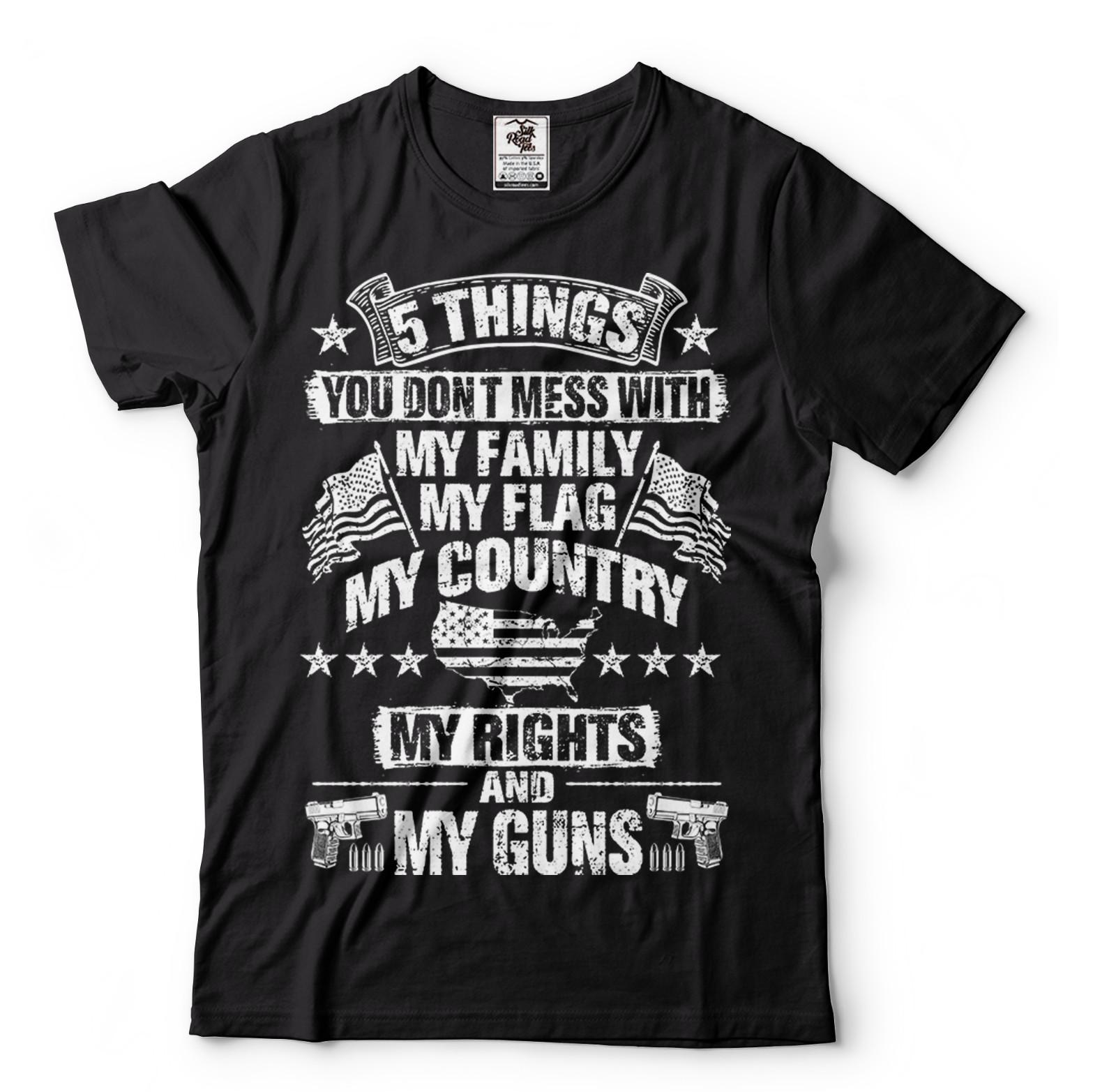 Guns Family Flag USA Tee Shirt T-shirt Trump USA election Tee Shirt American Tee 3XL