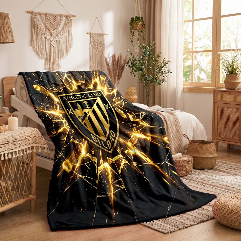 Athletic Bilbao Football Print Flannel Blanket Soft Warm Sofa Bed Throw Blanket For Home Office Bedroom