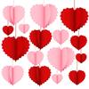 8Pcs Valentine's Day Heart Decoration Foldable Paper Heart Shape Ornament Easy Assembly for Wedding Party Decoration