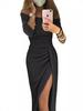 Funkelndes One-Shoulder Bodycon Abendkleid mit hohem Schlitz für Damen