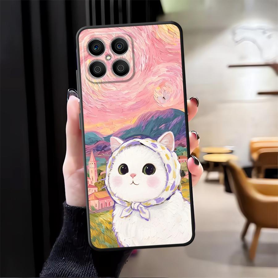 

Мультяшный Милый Кот Чехол для Телефона для Honor Magic5Lite X9a X6 200 400 Lite X8 90 X7 8X 70 X5b Honor X6a
