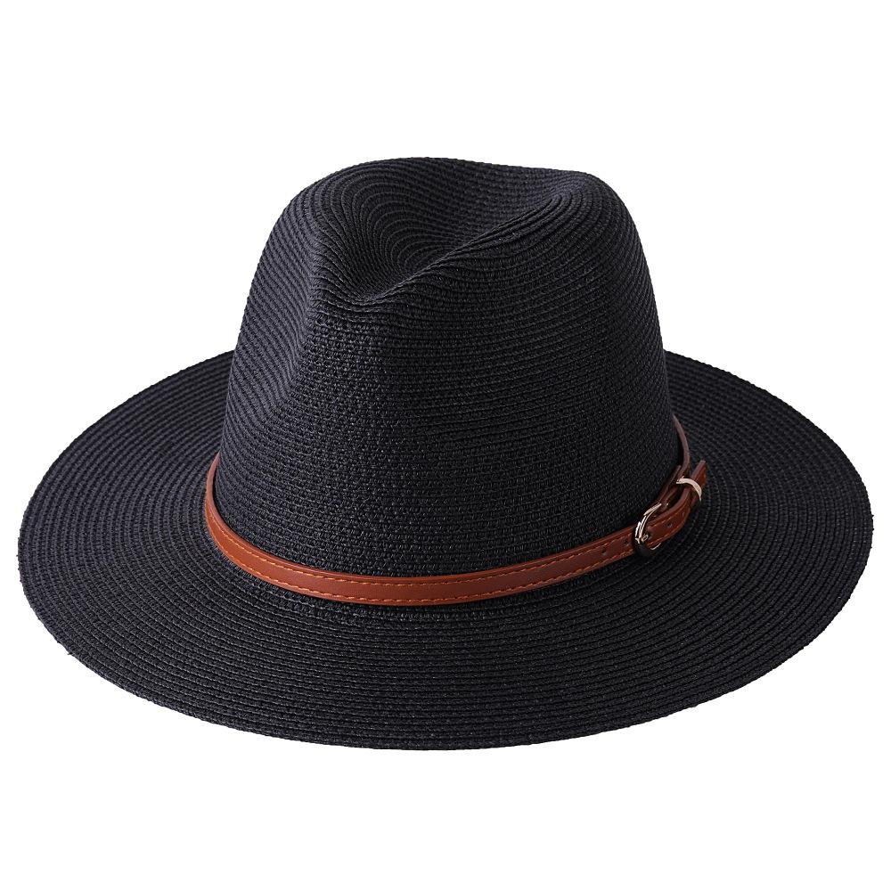 56-58-59-60CM Neuer natürlicher Panama-Strohhut mit weicher Form, Sommerhut für Damen/Herren, breite Krempe, Strand-Sonnenkappe, UV-Schutz, Fedora-Hut