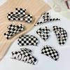 Black & White Checkerboard Large Hairpin Claw Clip - Women's Summer Temperament Hair Accessory