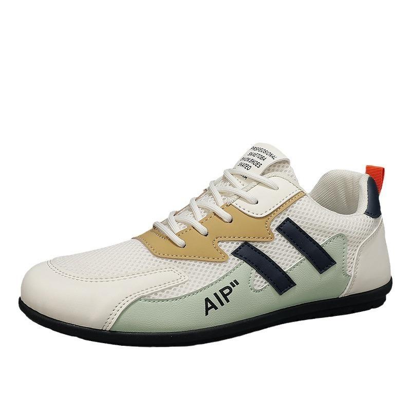 Mens Casual Lace Up Flat Driving Low Top Solid Color Daily Sneakers