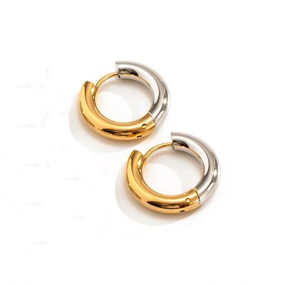 Classic Stainless Steel Hoop Earrings For Women Gold  Color Simple Smooth Round Ear Rings Daily Wearing Jewelry Gift
