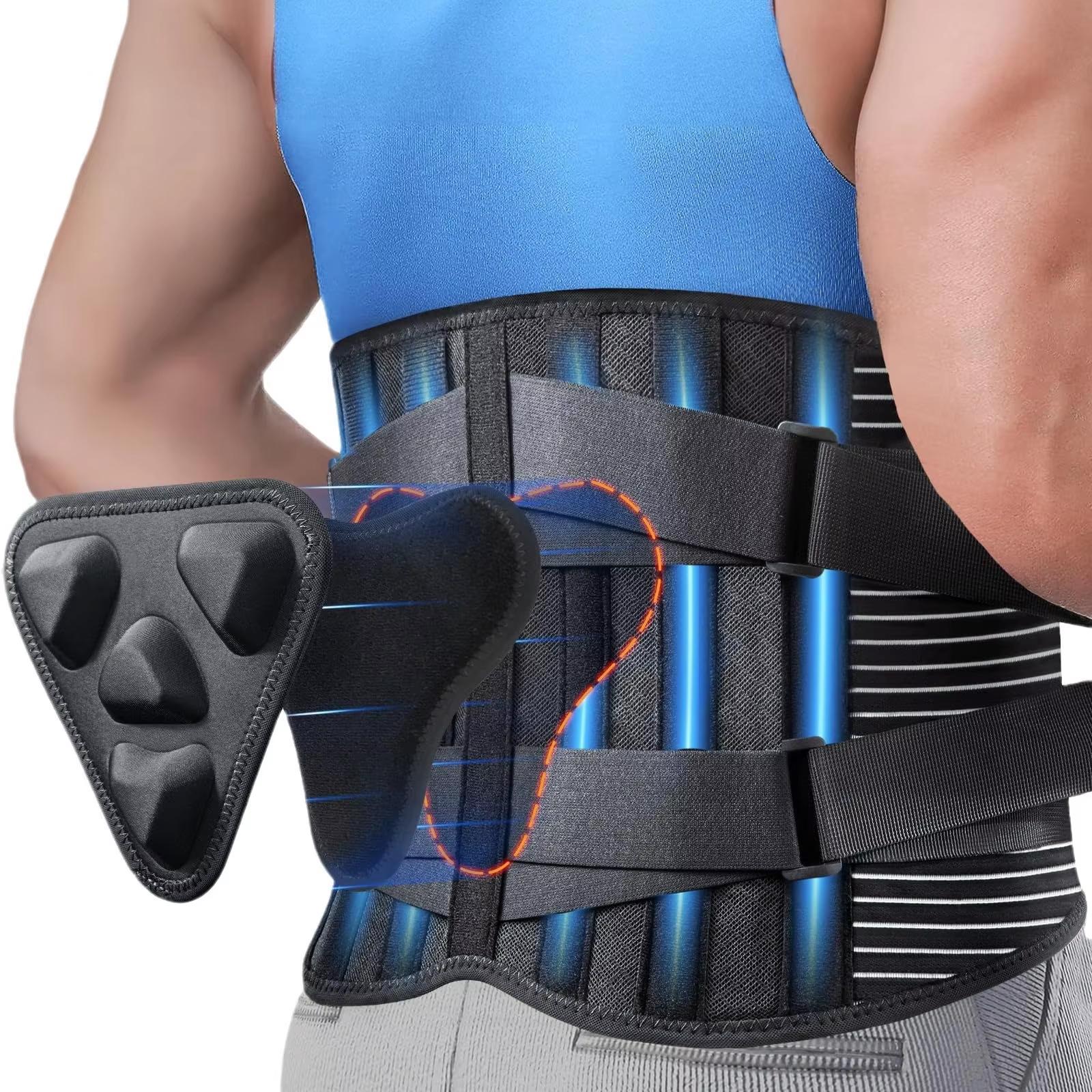 Unisex Back Brace with 6 Stays Working Safety Breathable Lumbar Back Belt Anti-skid Lumbar Support Lumbar Back Braces S