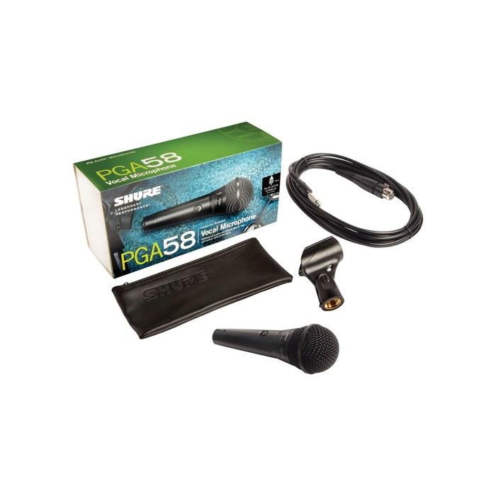 SHURE PGA58-QTR Dynamic Vocal Microphone with 1/4" Cable - Black