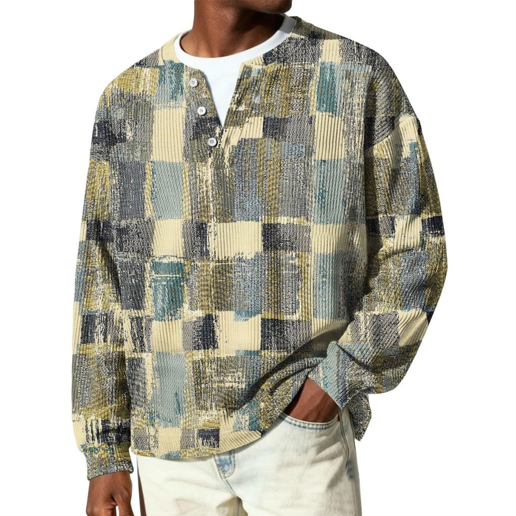 Herren Button-Down Kragen Langarm Rippstrick Pullover