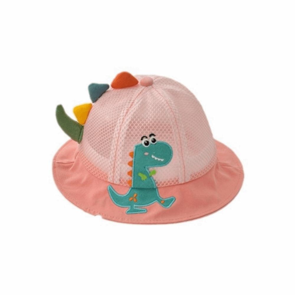 Adjustable Chin Strap Dinosaur Sun Hat Wide Brim Panama Hat Toddler Kids Bucket Hat  Spring