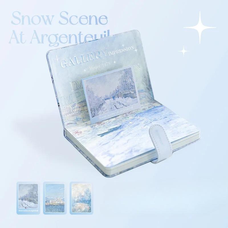 1 Stück Niedliches Cartoon Notizbuch 98 Blatt Farbseiten Illustration Weiches Leder Magnetknopf Tagebuch Planer Agenda Notizblock