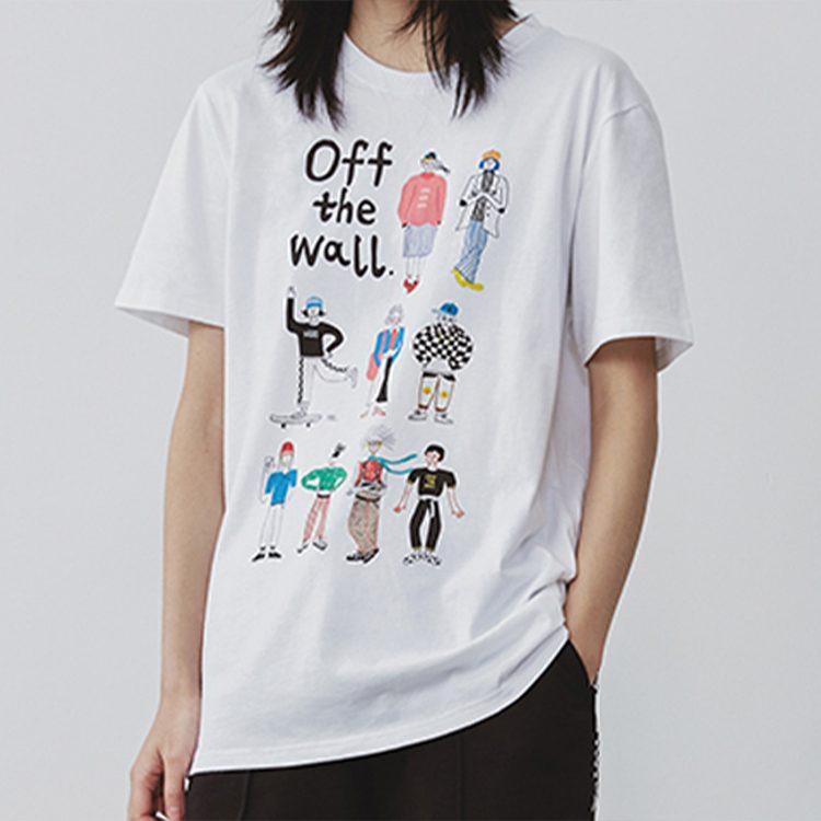 Vans T Shirts Women's White Crew Neck Moderate Straight Fit VN0A4MNLWHT