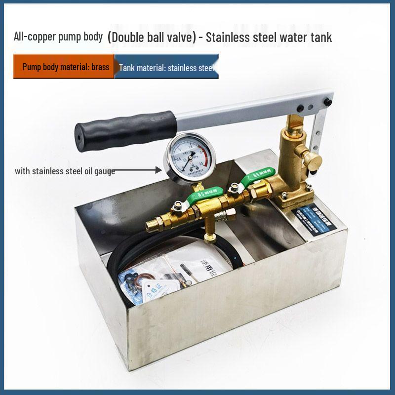 Manual Pressure Testing Pump for PPR Water Pipes - Leak Detector & Booster for Underfloor Heating, Home Improvement