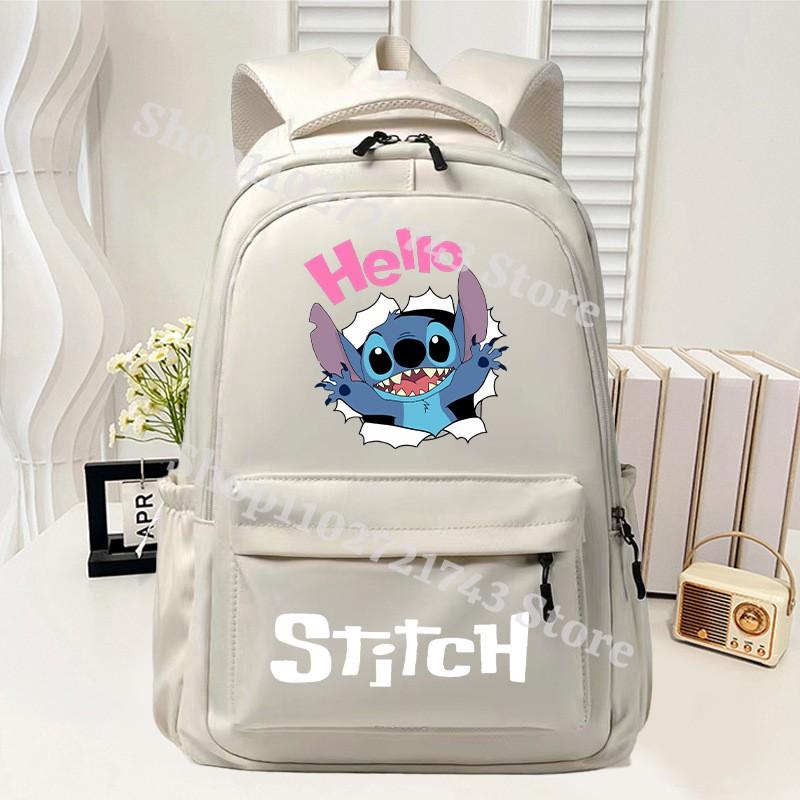 Disney Stitch Large Capacity Backpack Kids Boys Girls School Supplies Storage Bag Anime Fashion Student Bookbag