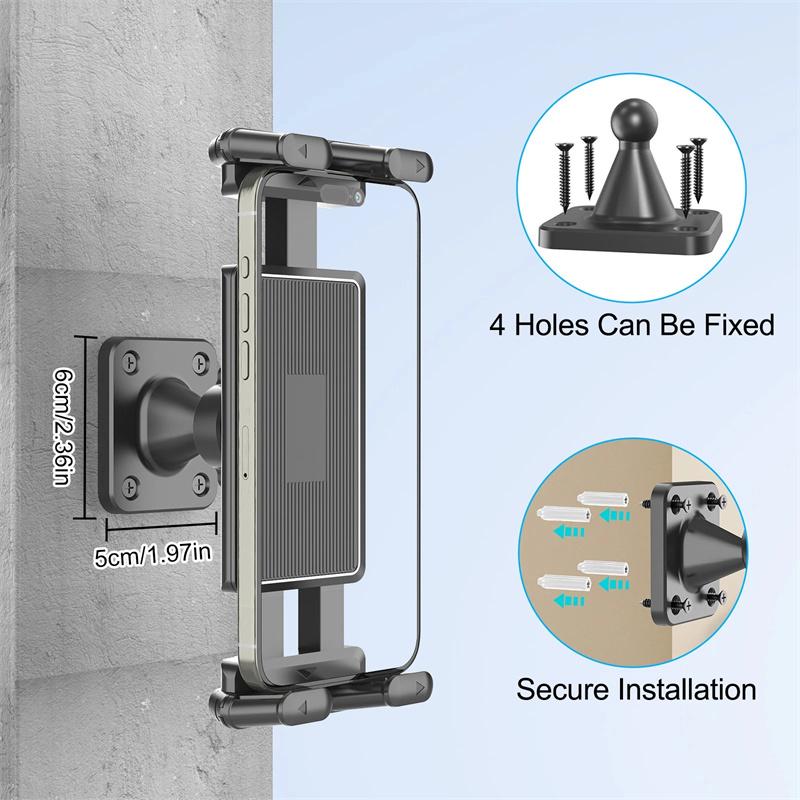 Mount Tablet Stand Stretchable Arm Cell Phone Wall Holder Adjustable Nailed Wall Stand For Phone Universal 4.7-13 Inch