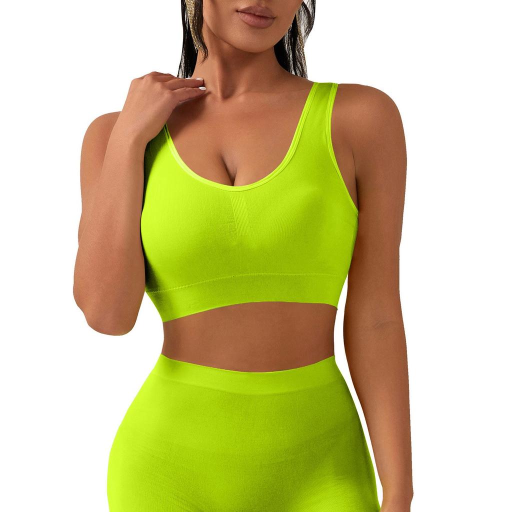 Women's Y Back Sports Bra - Padded Low Impact Spaghetti Thin Strap Workout Yoga Top