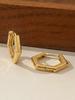 Hexagon Buckle Stainless Steel Earrings - Retro Geometric Design, Women’s Fashion, Fade-Resistant.