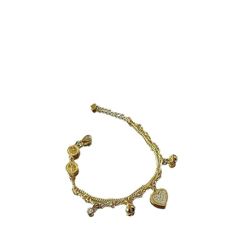 

Браслет-сердечко «Древнее благословение»: Двухслойные любовные украшения с красными сердцами, идеальный подарок для нее