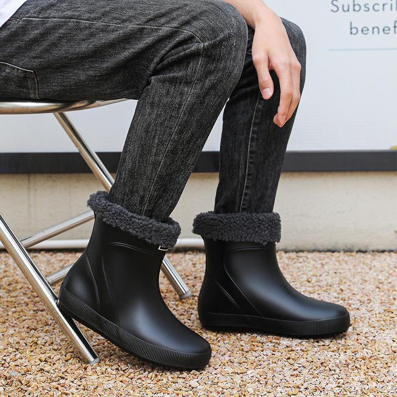 Fashion Fashion Men's Rain Boots Chef Shoes Fishing Shoes Casual Waterproof Comfortable Large Size Non-slip Strong Wear-resistant Trend