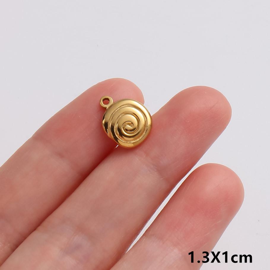 5pcs/Lot Gold Color Exquisite Sea Animal Charm Shell Tortoise Stainless Steel Pendants For Jewelry Making Supplies Beach Pendant