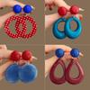 2025 New Retro Hong Kong Style Colorful Earrings: Luxury, High-End Studs, Exaggerated Fashion for Women