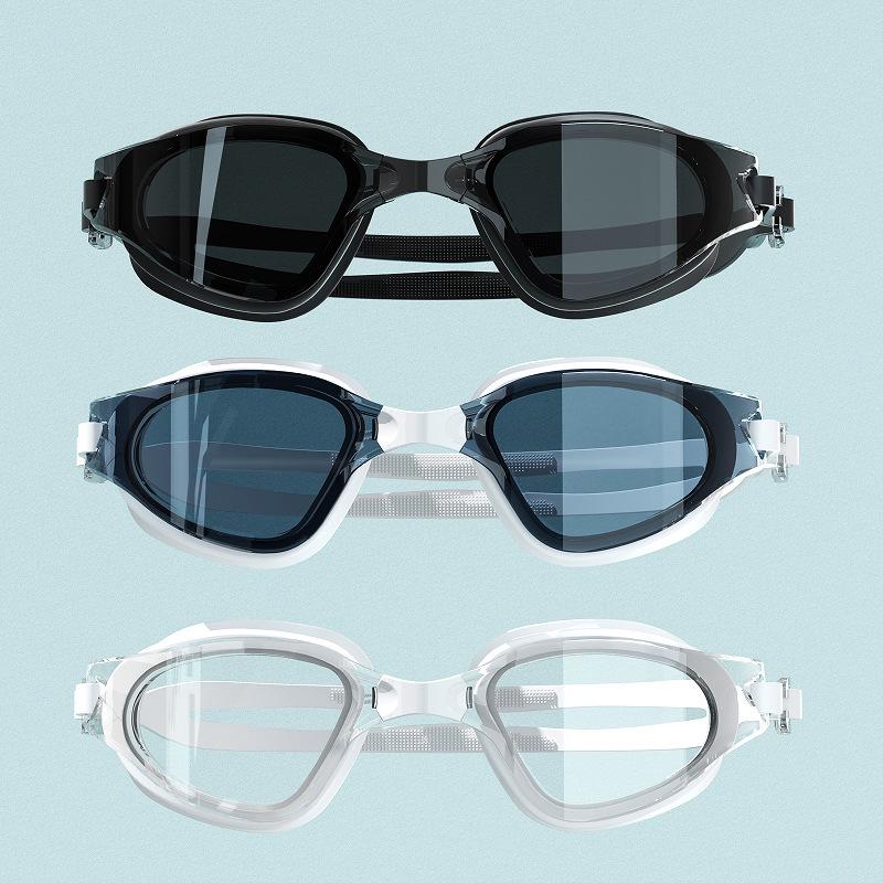 Ochelari de înot HD pentru adulți, anti-aburire, impermeabili și set cu cască pentru bărbați și femei.